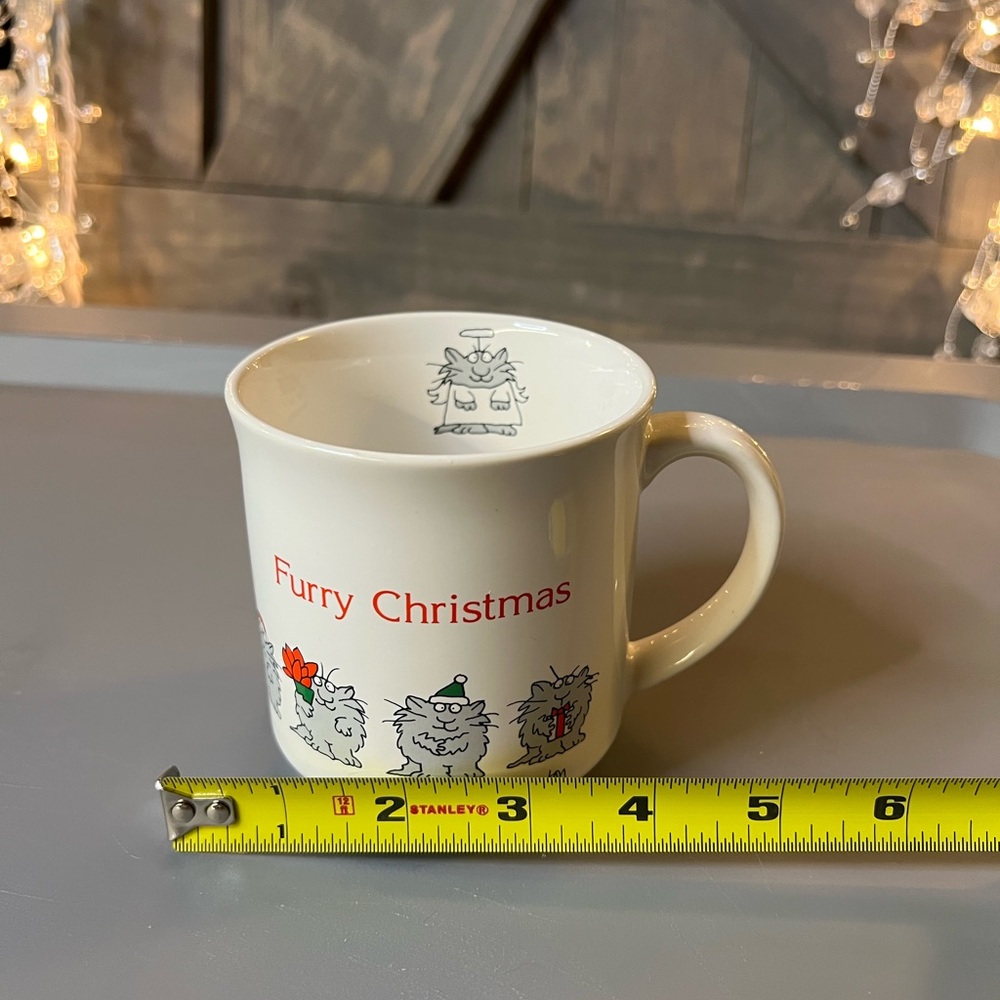 Boynton Cartoon Christmas Cat in Multiple Costumes Including an Angel Cat on Rim
